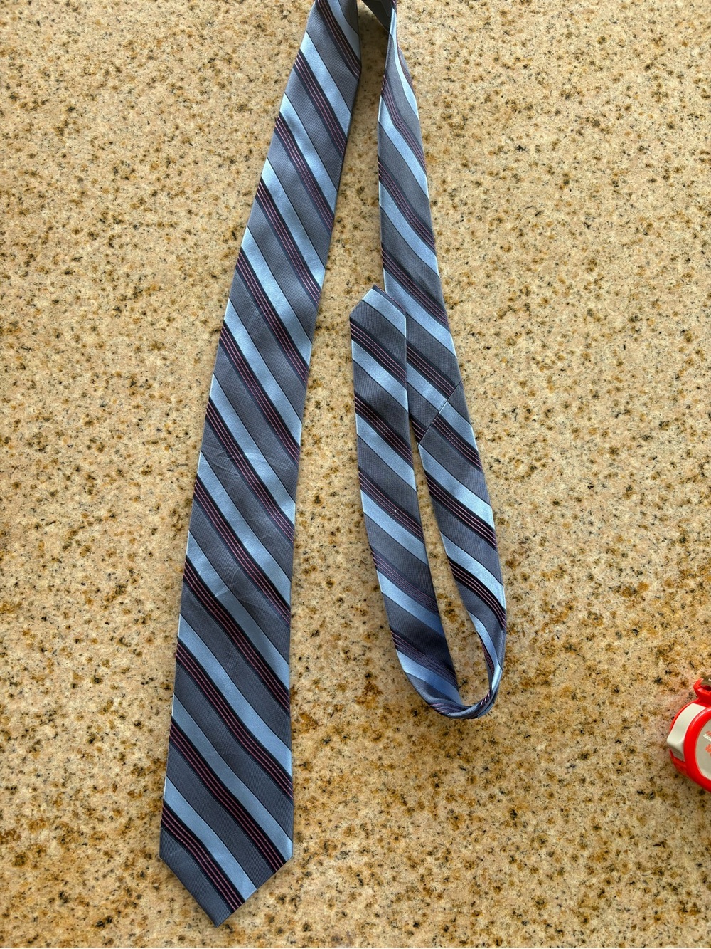 Claiborne Men's Blue Striped 100% Silk Tie 60” long